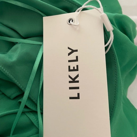 NWT LIKELY x Revolve Zoe Midi Dress Kelly Green Ruffle Sleeveless Size 4 - Picture 13 of 16